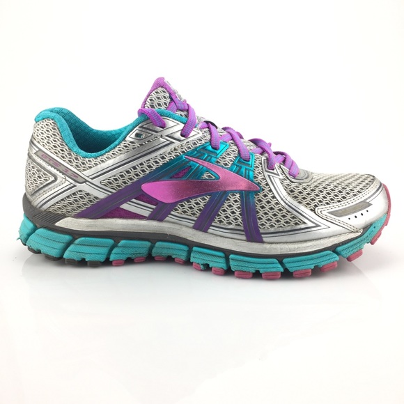 Brooks Shoes - Brooks Womens GTS 17 Silver Pink Purple Size 10.5